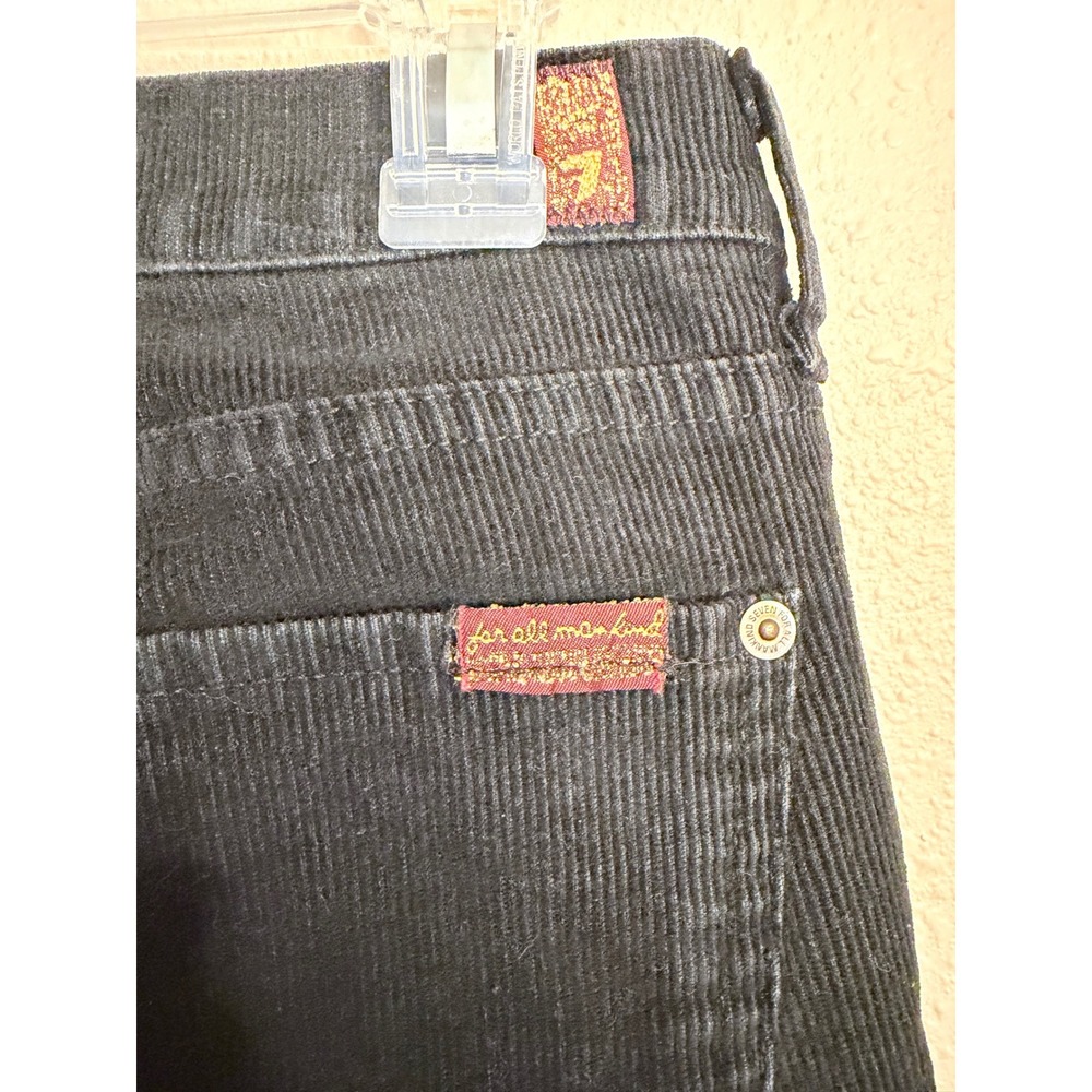 7 For All Mankind Black Corduroy Bootcut Pants Womens 31 U076083U-083U USA Made - Picture 4 of 8